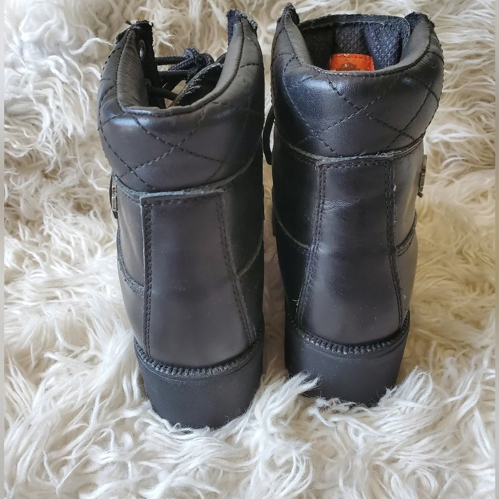 HARLEY DAVIDSON|WOMENS BLACK MOTORCYCLE BOOTS| SIZE 6.5 - Picture 4 of 12